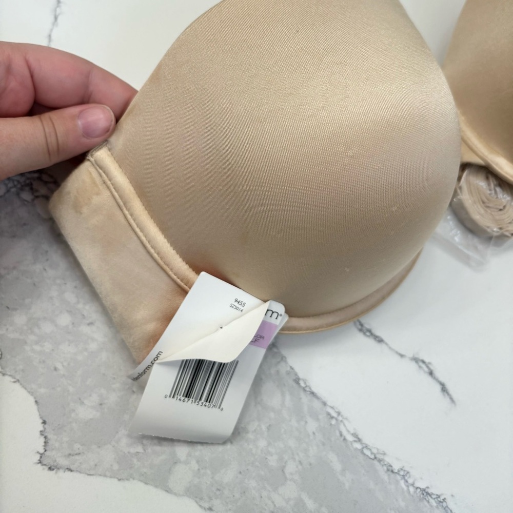 38D Maidenform 09455 Custom Lift Strapless Bra Convertible Straps Latte - Picture 3 of 8